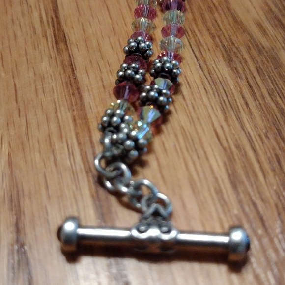 Designer sterling and crystal 2 strand bracelet - Picture 12 of 16